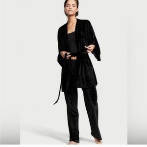 Victoria's Secret Velvet Wrap Robe & Pants Pajama Set